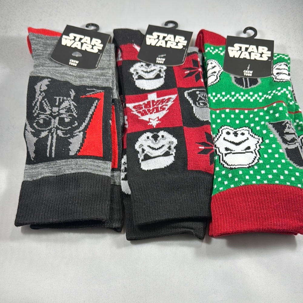 Star Wars Men's Casual Socks - Gray, Black, Red, Green new. Sock size 10 - 13